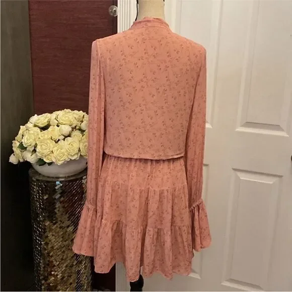 Alexis Pink and Tan Floral Dress, S - Picture 9 of 13